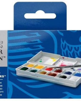 Winsor & Newton Cotman Water Colour Paint Sketchers' Pocket Box, Half Pans, 14-Pieces