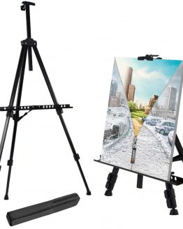 T-SIGN 66 Inches Reinforced Artist Easel Stand, Extra Thick Aluminum Metal Tripod Display