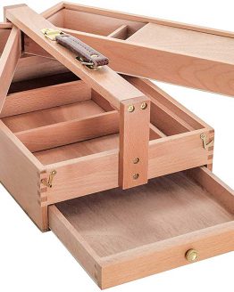 Large Multi-Function Wooden Artist Tool & Brush Storage Box