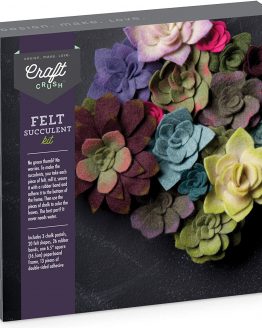 Craft Crush – Felt Succulents Kit – Craft Kit Makes One DIY Garden-Like Décor Piece